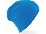 Beechfield B368 | Hemsedal Cotone Slouch Beanie / Lunghezza: 28Cm - Colore: Blu Zaffiro - Taglia: Unica