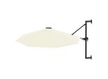 Vidaxl Ombrellone Da Parete Con Asta In Metallo 300 Cm Bianco Sabbia