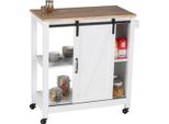 Wenko Carrello Da Cucina Landhaus Scaffale Per Servire Ruote Carrello Laterale Portaoggetti Da Bagno