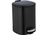 Wenko Cestino Per Rifiuti 5L A Pedale Per Cosmetici Soft Close Alassio Nero