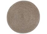 Pouf Fatto A Mano Grigio Chiaro 45 X 30 Cm In Iuta