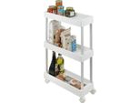 Wenko Carrello A Nicchia Mino 3 Ripiani Con Rotelle Scaffale Di Stoccaggio Bagno Cucina Spezie Wc