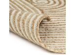 Vidaxl Tappeto Fatto A Mano In Iuta Con Disegno A Spirale Bianco 90 Cm