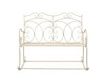 Panchina Da Giardino 104 Cm In Ferro Bianco Antico