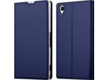 Cadorabo Custodia Per Cellulare Per Sony Xperia Z1 Custodia Protettiva In Blu Cover Etui Book Case Booklet