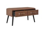 Syfax™ Tavolino Da Salotto Marrone Scuro 80X40X46 Cm In Pelle Finta