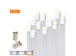 2X 150Cm Tubo Led G13 T8 Tubo Fluorescente / 24W Bianco Caldo (3000K) 2430 Lumen Angolo Di Emissione 270° / Incl. Starter 2-Pack/ Copertura Bianco Lattiginoso