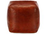 Syfax™ Pouf Tanno 40X40X40 Cm In Vera Pelle Di Capra