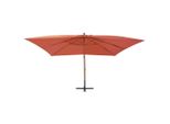 Vidaxl Ombrellone Semaforo Con Palo In Legno 400X300 Cm Terracotta