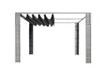 Vidaxl Padiglione Con Tetto In Rattan 300X300X220 Cm Grigio E Antracite