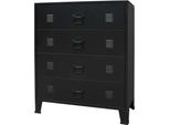 Vidaxl Cassettiera In Metallo Stile Industriale 78 X 40 X 93 Cm Nero