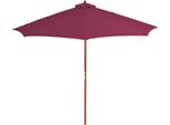 Vidaxl Ombrellone Con Asta In Legno 300 Cm Rosso Bordeaux