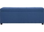 Vidaxl Panca Con Vano Portaoggetti 116 Cm Poliestere Blu