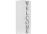 Vidaxl Portaombrelli Welcome Acciaio Bianco