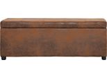 Panca Con Vano Portaoggetti 116 Cm Aspetto Scamosciato Marrone