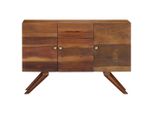 Vidaxl Credenza Marrone In Legno Massiccio Antico 110X30X75 Cm