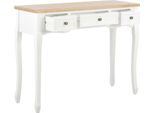 Syfax™ Tavolo Consolle Da Trucco Con 3 Cassetti Bianco