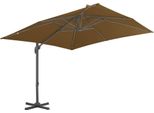 Vidaxl Ombrello Semaforo Con Palo In Alluminio 300X300 Cm Taupe