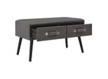 Syfax™ Panca Con Cassetti 80 Cm Grigia In Pelle Finta