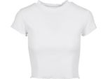 DáMské TričKo Urban Classics Ladies Cropped Rib Tee Bianco - Xl