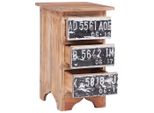 Syfax™ Comodino 30X30X51 Cm In Legno Massello Di Mogano