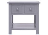 Syfax™ Tavolino Laterale Grigio 40X40X40 Cm In Legno Di Paulownia