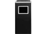 Vidaxl Cestino Per Rifiuti Con Posacenere Hotel 45 L Acciaio Nero