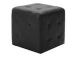Syfax™ Pouf 2 Pz Nero 30X30X30 Cm In Pelle Finta