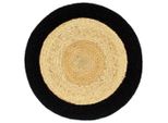 Vidaxl Tovagliette 6 Pz. Naturale E Nero 38 Cm Juta E Cotone