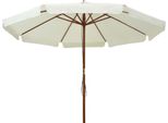 Vidaxl Ombrellone Con Asta In Legno 330 Cm Bianco Sabbia