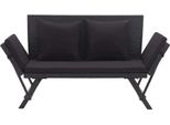 Syfax™ Panchina Da Giardino Con Cuscini 176 Cm Nera In Polyrattan