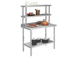 Piano Di Lavoro Per Cucina Con Ripiano Superiore 120×60×93 Cm In Acciaio Inox
