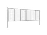 Cancello Da Giardino In Acciaio Zincato 415 X 150 Cm Argento