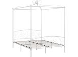 Struttura Letto A Baldacchino In Metallo Bianco 180 X 200 Cm
