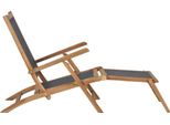 Sedia A Sdraio Con Poggiapiedi In Legno Massiccio Teak Nero
