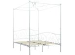 Struttura Letto A Baldacchino In Metallo Bianco 140 X 200 Cm