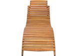 Lettino Prendisole In Legno Massiccio Acacia Marrone