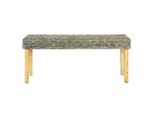 Vidaxl Panca 110 Cm In Rattan Kubu Naturale E Legno Massiccio Di Mogano