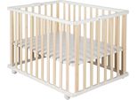Roba Box Pieghevole, Bicolore, 75X100 Cm, Box Salvaspazio Con Rotelle, Legno
