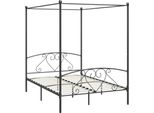 Struttura Letto A Baldacchino In Metallo Grigio 140 X 200 Cm