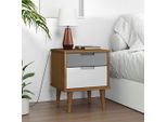 Vidaxl Comodino Molde Brown 40X35X48 Cm In Legno Di Pino Massiccio
