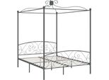 Struttura Letto A Baldacchino In Metallo Grigio 180 X 200 Cm