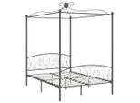 Struttura Letto A Baldacchino In Metallo Grigio 140 X 200 Cm