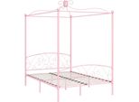 Syfax™ Letto A Baldacchino Rosa In Metallo 120X200 Cm