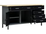 Vidaxl Tavolo Da Lavoro Nero 160 X 60 X 85 Cm In Acciaio