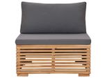 Syfax™ Divano Centrale Da Giardino Con Cuscino Grigio Massello Di Teak