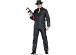 Costume Da Gangster Anni 20 Retro Mafia Vestito Pomposo Carnevale, Taglia: 48 - 50 (M) Colore: Nero