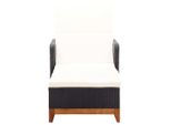 Lettino Prendisole In Poly Rattan E Legno Massiccio Nero Acacia