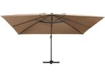 Vidaxl Ombrello Semaforo Con Illuminazione A Led Palo In Alluminio 400X300 Cm Taupe