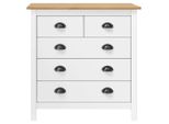 Vidaxl Credenza Hill White 79X40X80 Cm In Legno Di Pino Massiccio